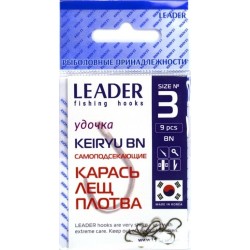 Гачки для риболовлі, Leader Keiryu, 9шт/уп, колір BN №3